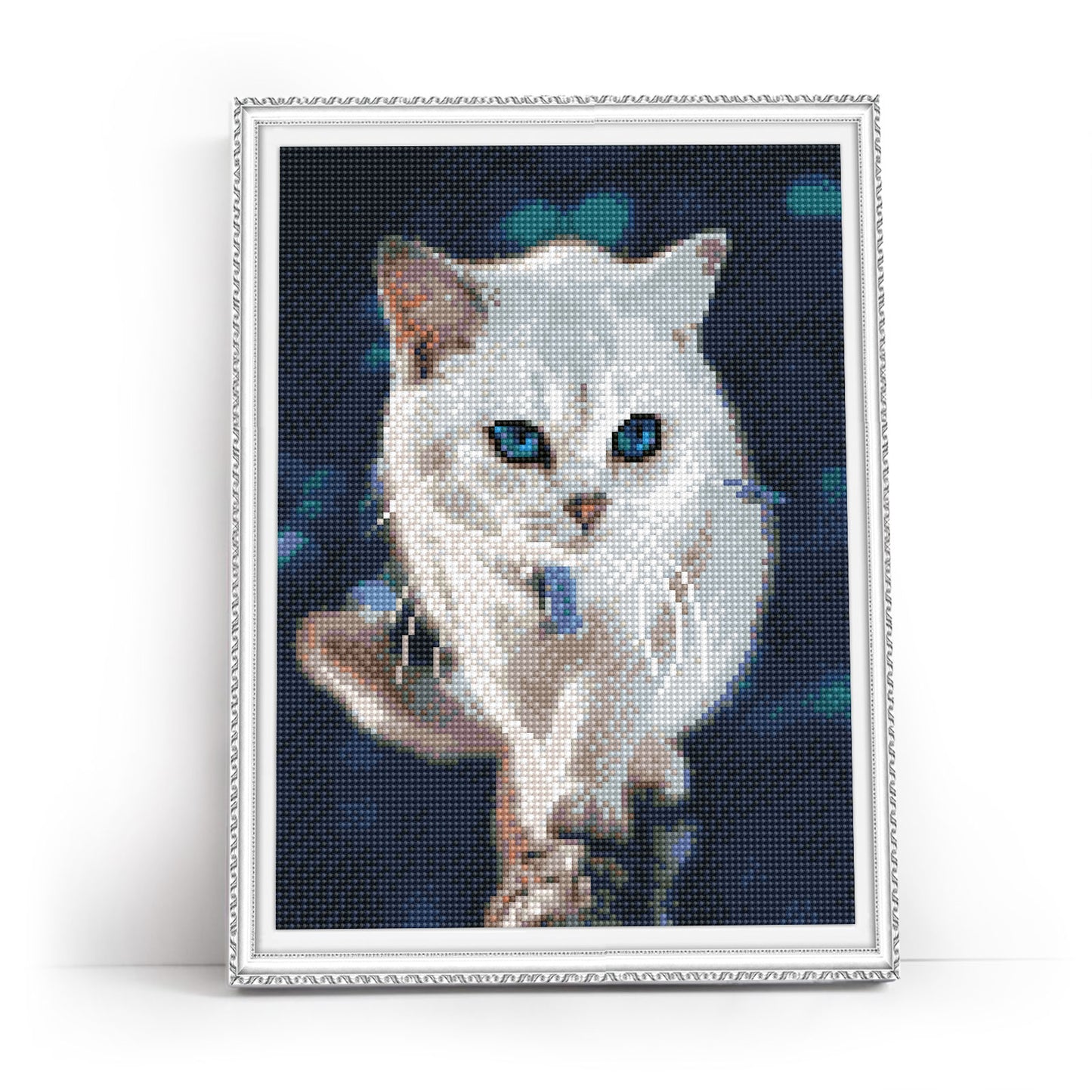 Blue-eyed fluffy kitten