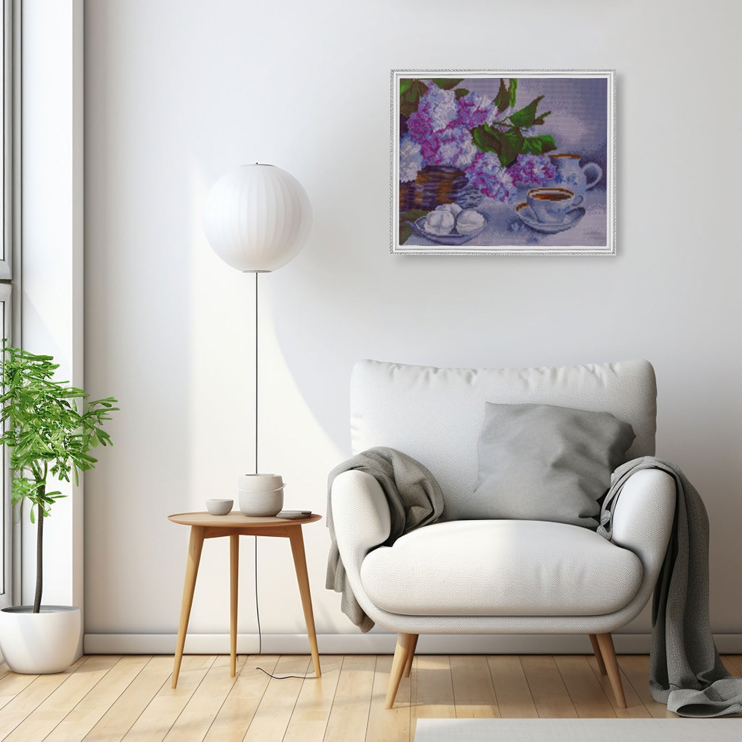 Lilac Flowers in a Basket