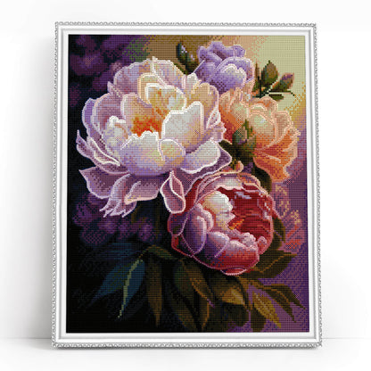 Blossoming peonies