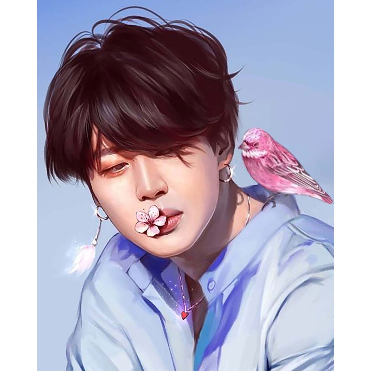 Jimin with a bird